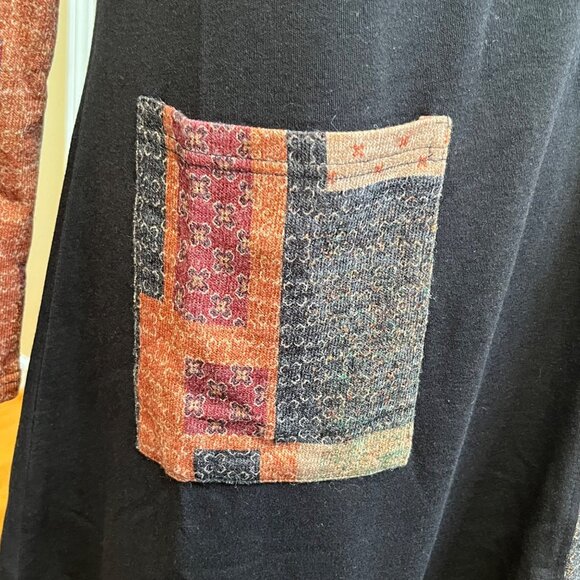 Radzoli Womens Asymmetrical Button Cowl Neck Patchwork Tunic Dress Small - Picture 7 of 10